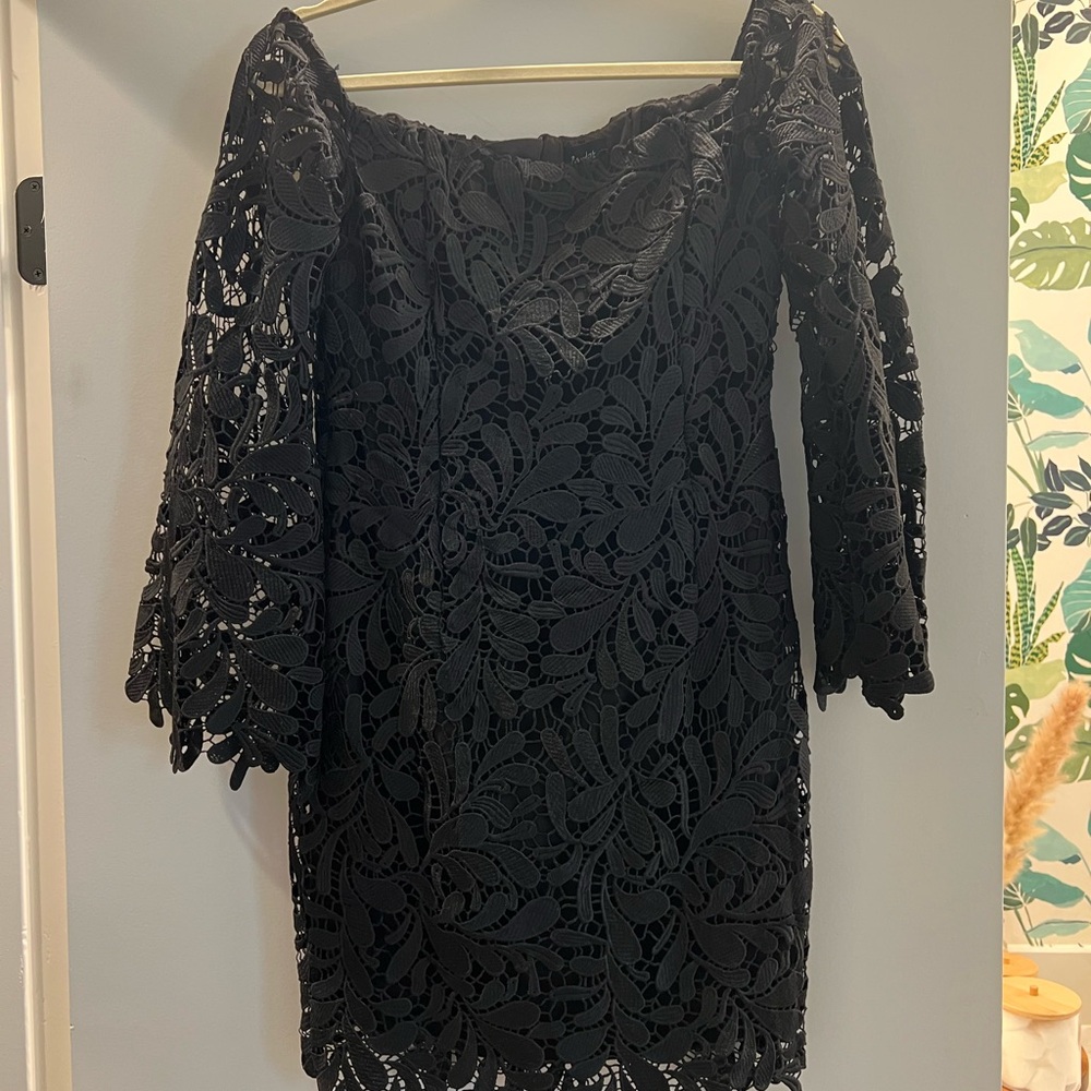 Bardot Black Lace Long Sleeve Dress